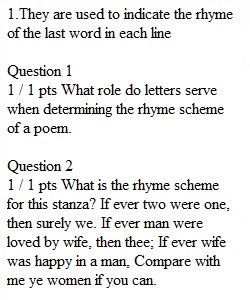 Module 02 Review Quiz - Rhyme Patterns